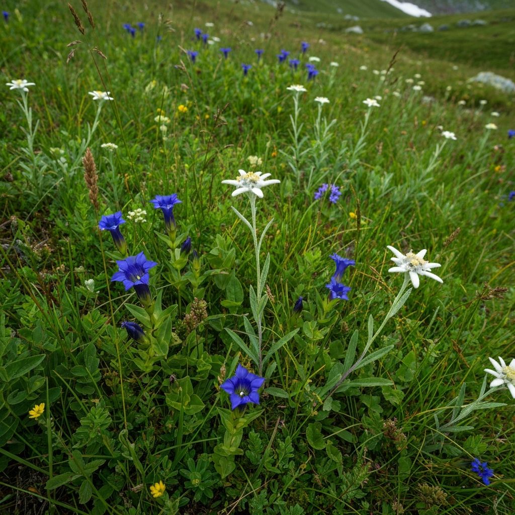 Bergwiese mit Kräutern